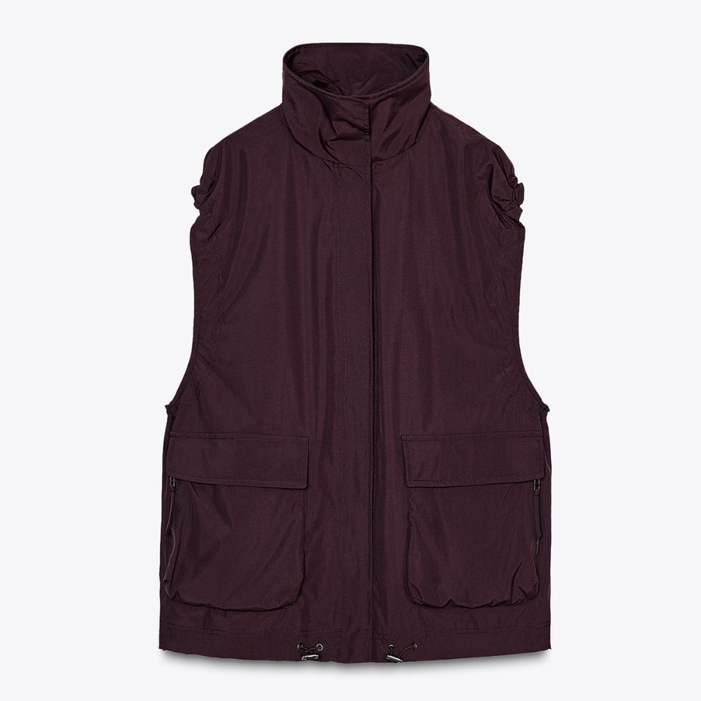 Zara burgundy oversized vest NWT